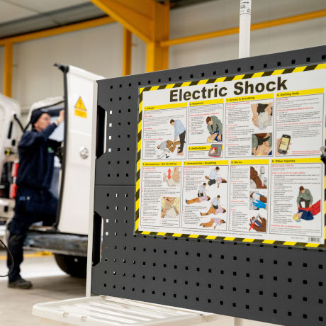 ev shock warning board