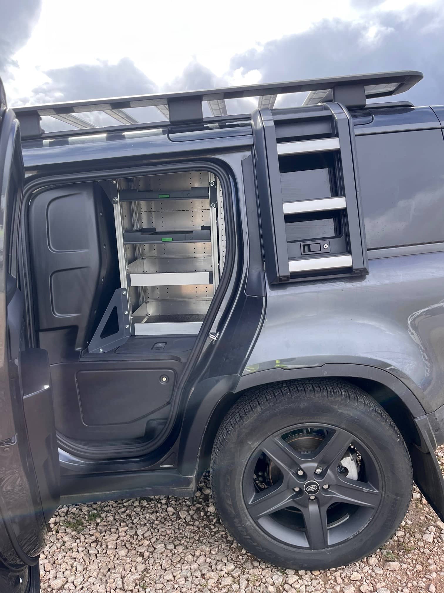side view of van fitted with bott van racking & van shelving